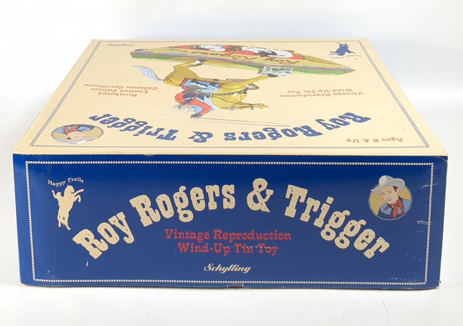 Schylling Vintage Reproduction Roy Rogers And Trigger Tin Wind-Up Toy With Box