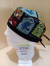 Harry Potter Stained Glass Houses Men's Skull/Chemo Surgical Scrub Hat/Cap