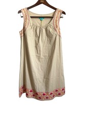 Calypso St. Barth for Target Embroidered Boho Dress NWT Size M Cream Sleeveless