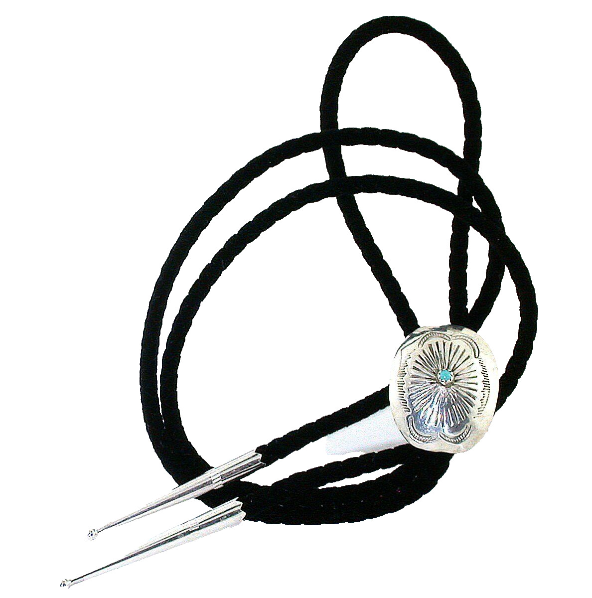 1 1/5 x 1 Inch Navajo Southwest Turquoise Sterling Bolo Tie Tip T3MA72/112423