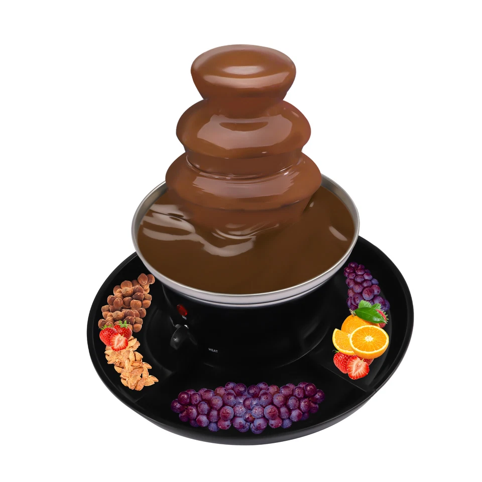 3 Tiers Luxury Chocolate Fondue Fountain Commercial Stainless Steel Maker - Image 3 of 4