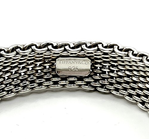 Tiffany & Co. Somerset Flexible Mesh Weave Bangle Bracelet- 925 Sterling Silver - Picture 9 of 12