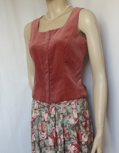 Laura Ashley Top Mieder 36 38 altrosa Samt vintage 80er  Baumwolle Oberteil - Bild 5 von 12