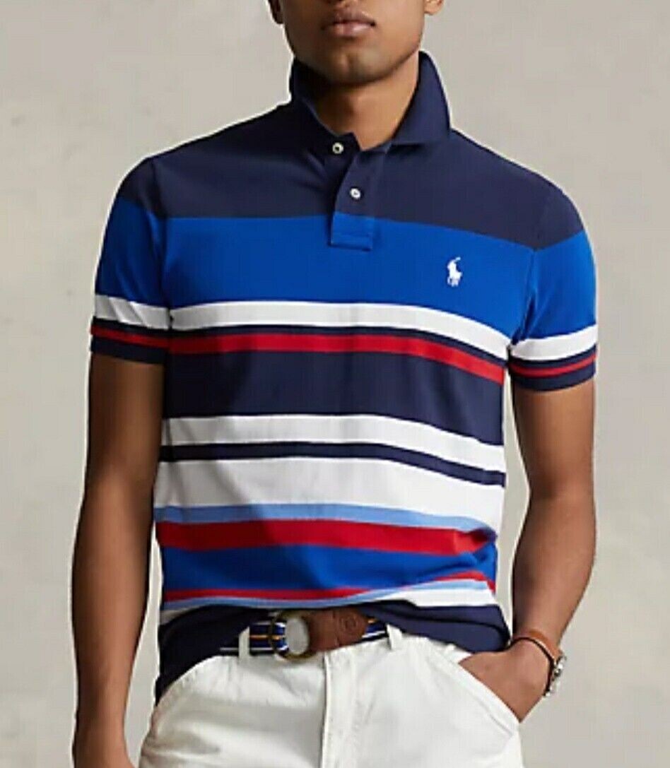 Polo Ralph Lauren Men's SZ 4XL-Big Blue Red White Stripe