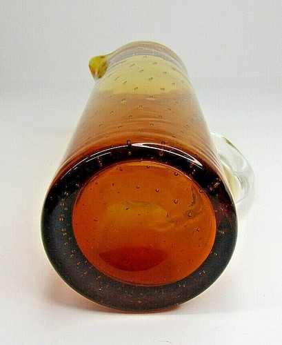 Vintage Kontrollblase Bernstein mundgeblasen Glas schwerer Krug 11 3/4" hoch - Bild 6 von 7