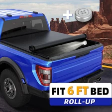 6FT Roll-up Truck Tonneau Cover For 1994-03 Chevrolet S10 GMC Sonoma S15 W/Lamp