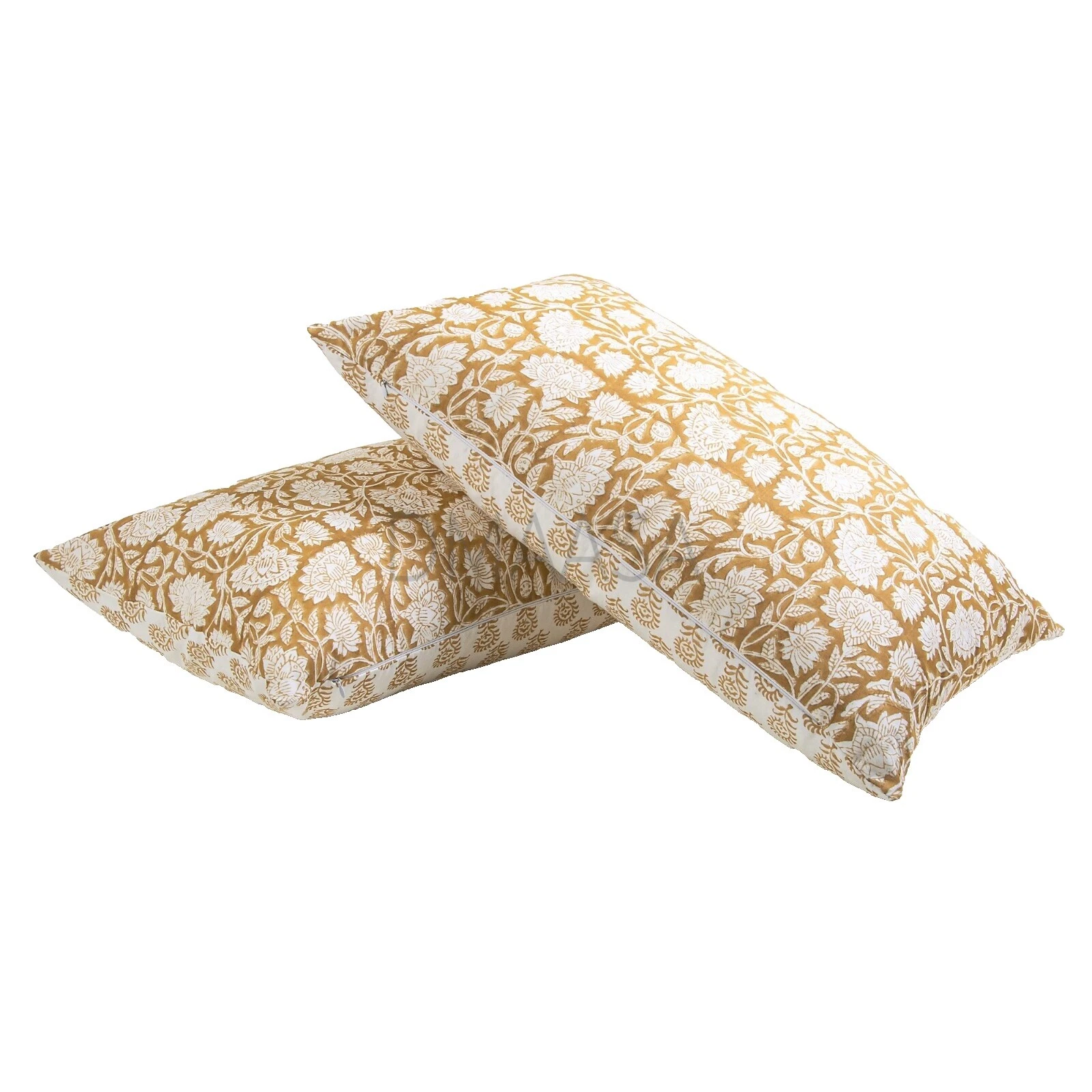 白色花卉 100% 纯棉家居装饰枕头