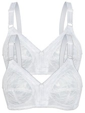 Sassa Lot de 2 Soutiens-gorge dentelle sans armature 12100 90-115 A-C Blanc