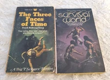 FRANK BELKNAP LONG 2 Paperback Book Lot SCI FI Three Faces Of Time SURVIVAL 