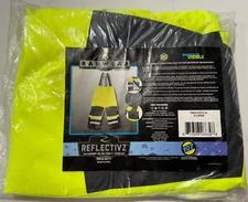 RADWEAR HIGH VISIBILITY CLASS E HEAVY DUTY RIP STOP WATERPROOF BIB RAIN PANTS-XL