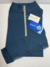 Tailored Sportsman ICEFIL Long Sleeve Ziptop Shirt Harbor/ Gold Small