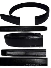 Men’s black leather belt strap Size XL. 43" strap Genuine leather New Strap only