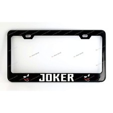 Joker Custom Made Black Metal License Plate Frame Screw Caps