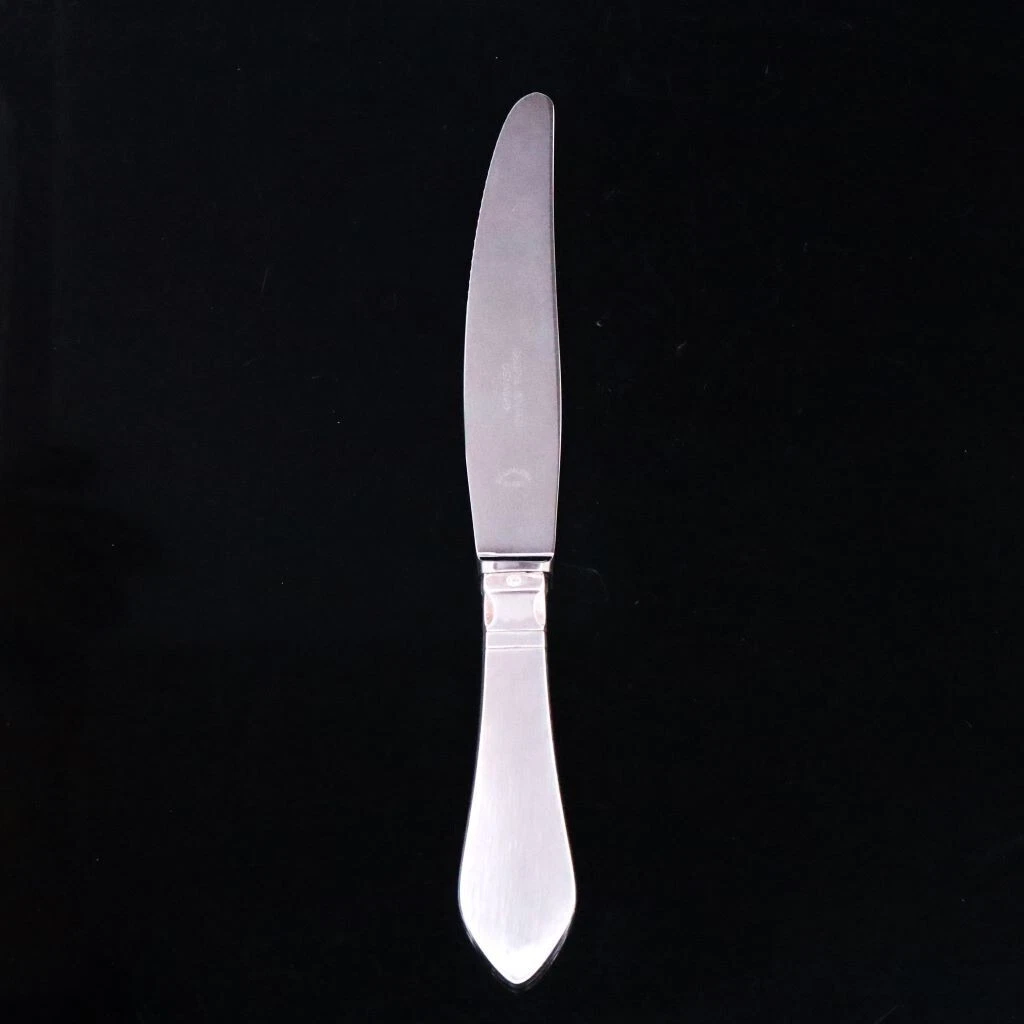 Georg Jensen. Silver Luncheon Knife, Short Handle, Serrated. 026 - Continental