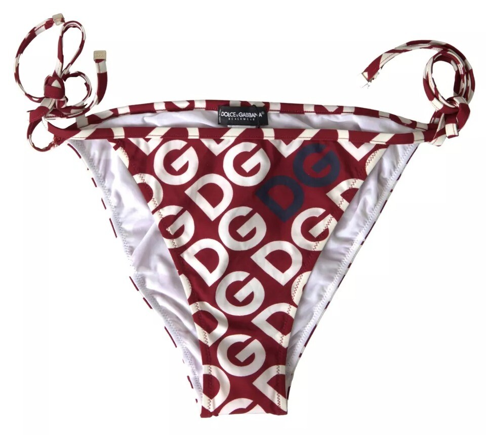 Dolce & Gabbana Bordeaux DG Mania Print Bottom Beachwear Women