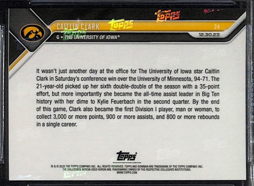 YOU PICK 2023-24 TOPPS BOWMAN U NOW #24 CAITLIN CLARK BGS 9.5, 10, BL - Picture 2 of 22