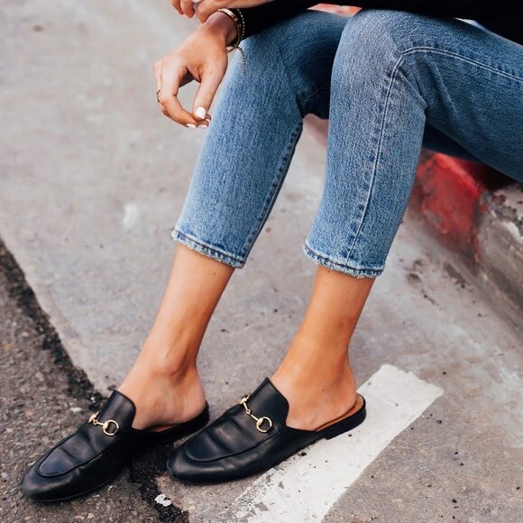 Gucci Princetown Black Gold Hardware Horsebit Mules Classic