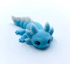 3D Printed Axolotl Blue Pop Axo Cute Adorable Baby Mud Puppy White US Made
