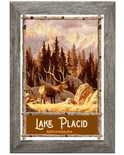 Yellowstone National Parks Lake Adirondack Elk painting Art Travel Poster Prints