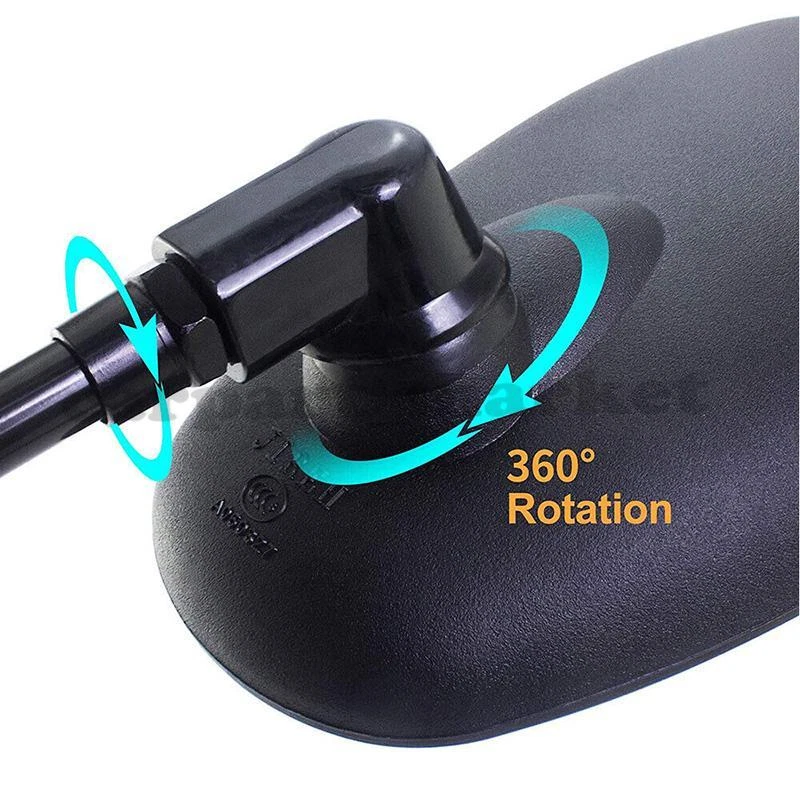 Juego de 2 espejos retrovisores laterales universales negros para motocicleta 10 mm Honda Kawasaki Suzuki Foto 4 de 4