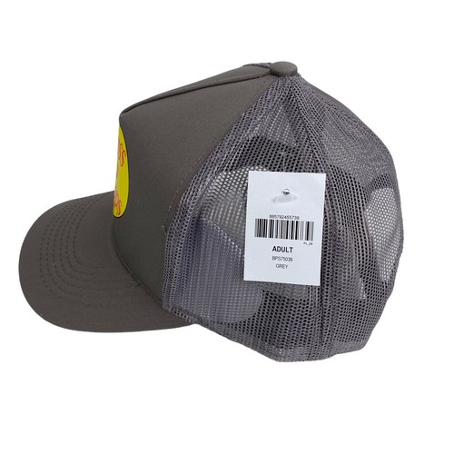 Bass Pro Shops Grey Printed Logo Trucker Mesh Hat Snapback Closure NEW - Picture 2 of 9