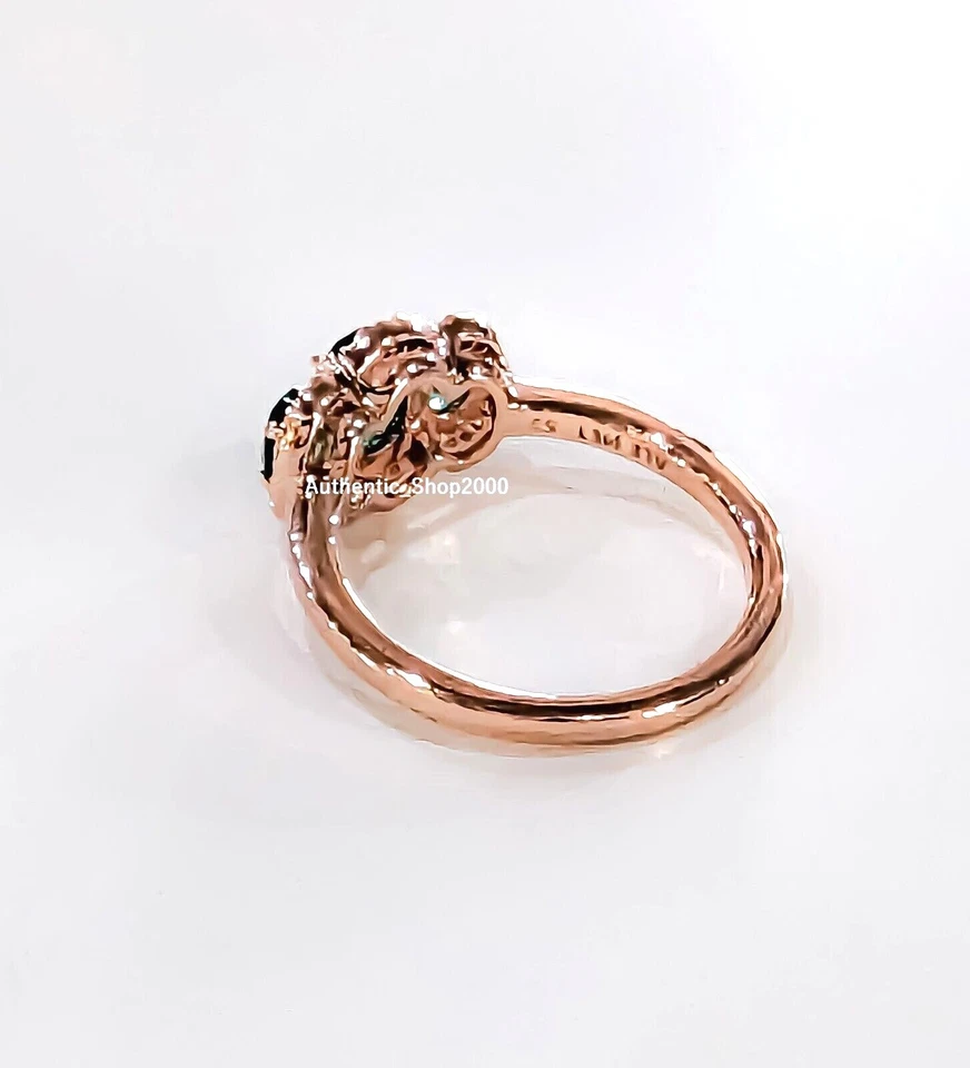 NUEVO 100% Auténtico Anillo PANDORA Oro 14k Pl Verde Tres Piedras Vintage 180057C01 Foto 4 de 4