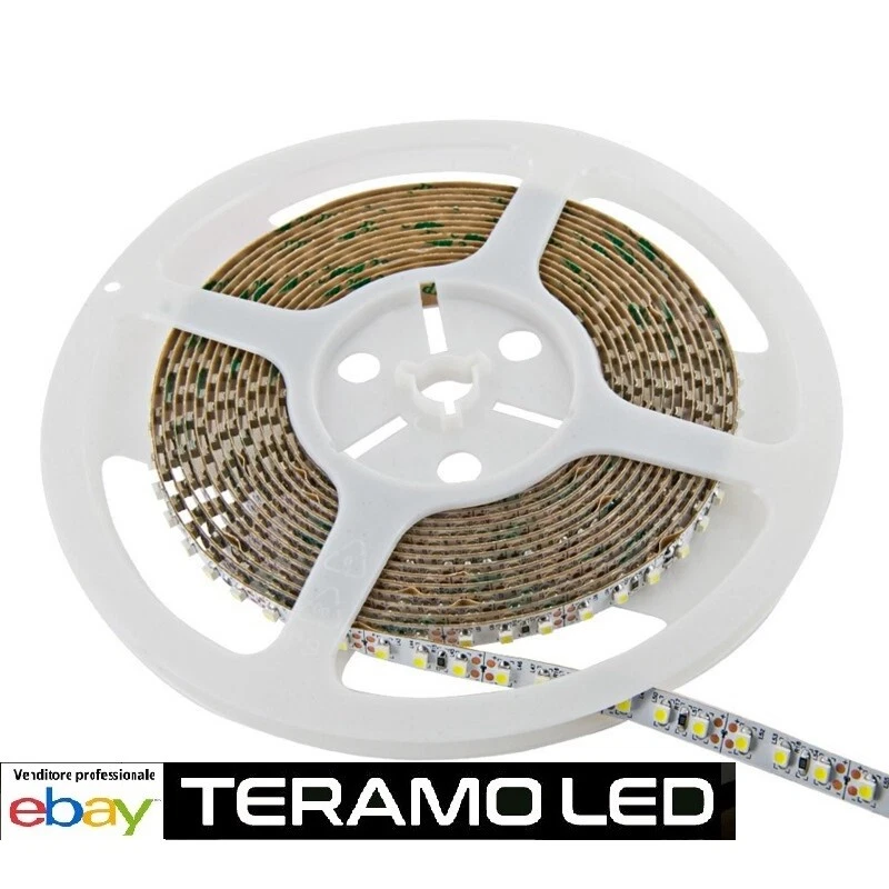 STRISCIA LED 12V ULTRA LUMINOSA 11W/METRO CALDA NATURALE FREDDA SMD 2835 5 METRI - Immagine 2 di 2