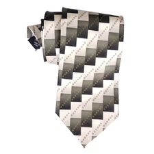 Bergamo New York Geometric Silk Tie Checkered Pattern Minimalist Businesscore Me