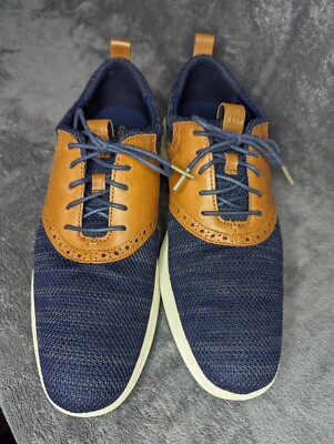 Cole Haan Grand Tour Knit Oxford Marine Blue Tan Leather  display picture 1
