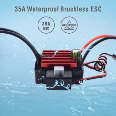 Surpass Hobby Waterproof Brushless 35A ESC Speed Controller for 1/14 1/16 RC Car