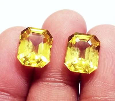 Natürliche Gelber Saphir 8-10 Ct Radiant Schliff Lose Edelsteine GGL R210 - Bild 1 von 4