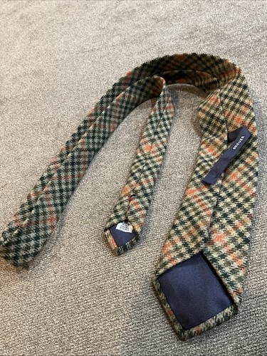 Vintage BREUER Heavy 100% Cashmere Plaid Multi-Color Tie 3” X 63” Made In Italy - Picture 2 of 4