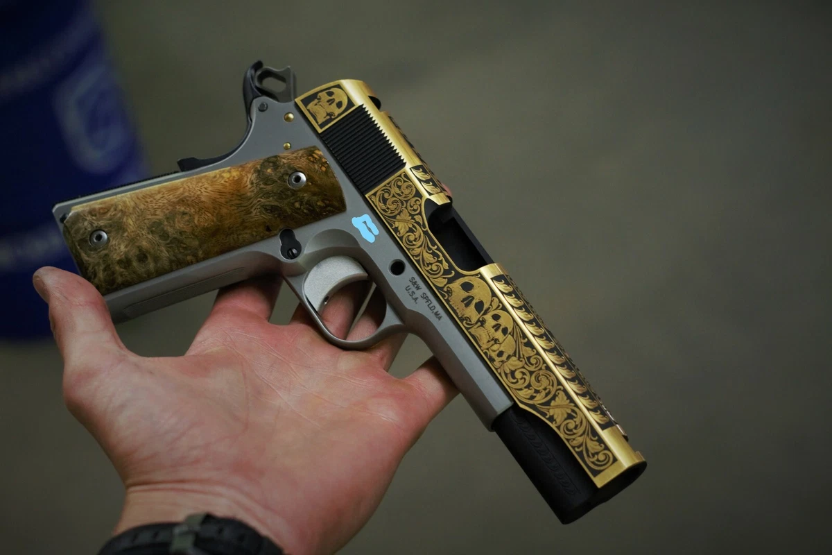 24K Gold Engraved 1911 Government Length Slide .45 ACP 45 Auto | eBay