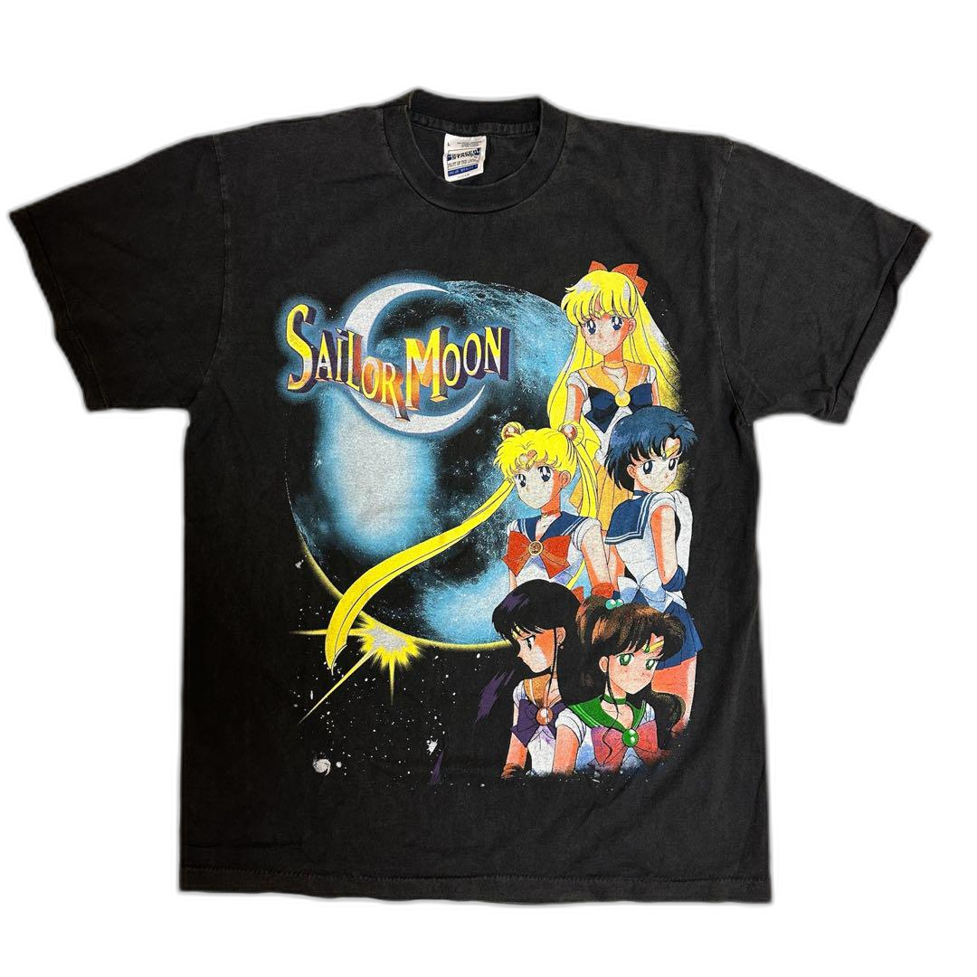Sailor Moon Black T-Shirt L Anime T-Shirt Vintage Style Sailor Moon Black T-Shirt L Anime T-Shirt Vintage Style