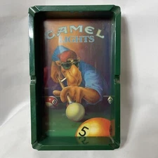 1992 Vintage “CAMEL LIGHTS” Solid Plastic Smokin' Joe's Pool Table Ashtray EUC