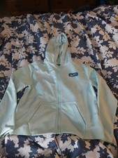 Girl's Full Zip Fleece Lined Nike Dri Fit Hoodie Blue Size Xl