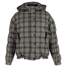 Mulberry Cassandra Checked Down Jacket In Olive Wool Eu40