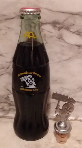 Vtg Coca-Cola Classic McDonalds Oklahoma City 1st Drive-In 8 oz. SPEEDEE Bottle
