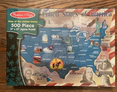 Melissa & Doug United States Of America 500 Piece 19" x 27" Jigsaw Puzzle NEW - Image 1 of 2