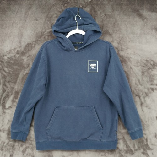 VANS Hoodie Sweatshirt Youth XL Navy Blue Graphic Pullover Skater Cotton Blend - Picture 2 of 10