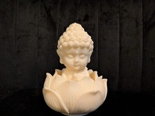 Achtsame Oase 2er Set Buddha Statue mit Lotus Sitz für Home Office Deko 🪷