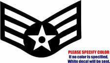US Air Force E-4 Senior Airman Graphic Die Cut decal sticker Car Truck Boat 12"