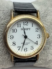 Vintage Ladies J-Axis Script Gold Tone Quartz Watch New Battery