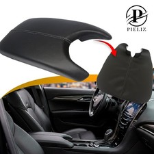 Fits 2013-2019 Cadillac Ats Center Console Armrest Leather Cover Gray Stitch