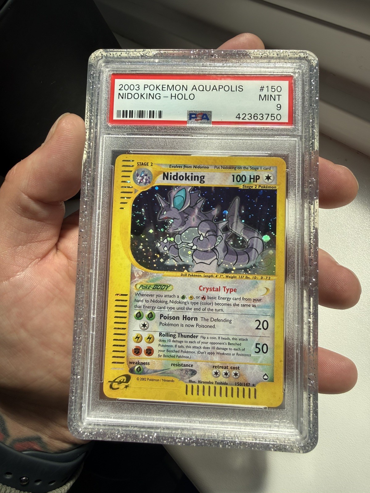 2003 POKEMON AQUAPOLIS #150 NIDOKING-HOLO PSA 9 SWIRL 🌀