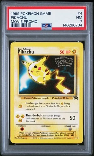 1999 POKEMON GAME MOVIE MOVIE PROMO #4 PIKACHU PSA 7