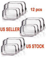 12 pcs Clear Toiletry Bags Clear Travel Bags TSA Approved Diaper Bags US STOCK