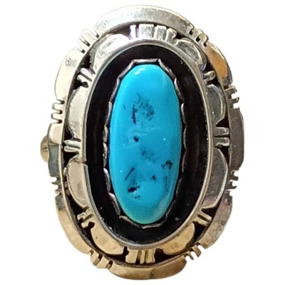 Masterly Benson Boyd Navajo Sterling Silver Morenci Turquoise Ringsz8