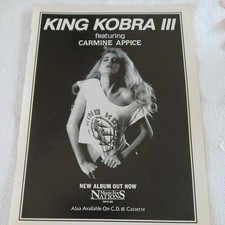 ?? KING KOBRA III MUSIC FOR THE CD LP ORIGINAL CUTTING ADVERT POSTER KERRANG