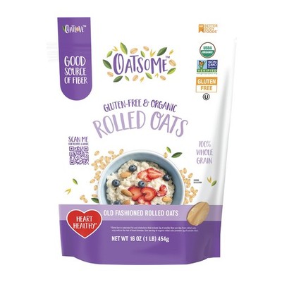 Organic Rolled Oats, 1lb Bag   Gluten-, Whole Grain Oats for Oatmeal, Baking,...